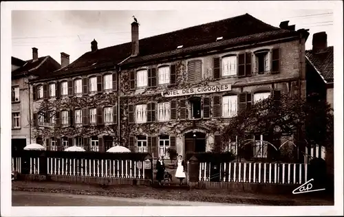 Ak Abreschviller Alberschweiler Lothringen Moselle, Hotel des Cigognes, Storchennest