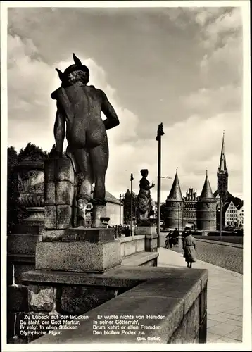 Foto Hansestadt Lübeck, Merkur auf der Puppenbrücke, Gedicht