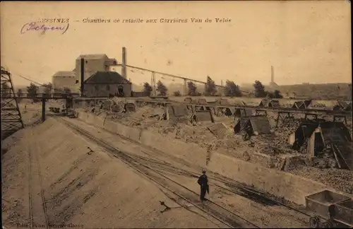 Ak Lessines Wallonien Hennegau, Chantiers de retaille aux Carrieres Van de Velde