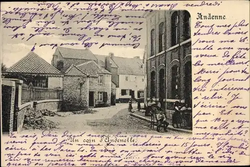 Ak Andenne Wallonien Namur, Straßenpartie im Ort
