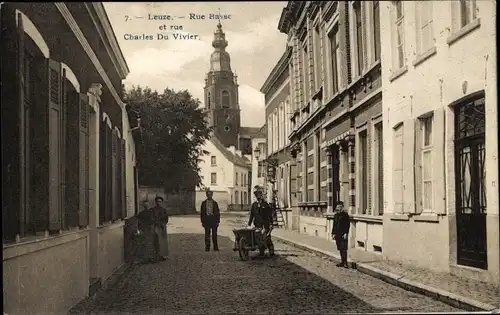 Ak Leuze en Hainaut Wallonien Hennegau, Rue Basse et rue Charles du Vivier