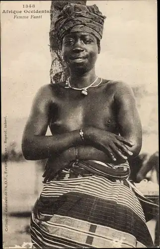 Ak Afrique Occidentale Francaise, Afrikanerin, Busen