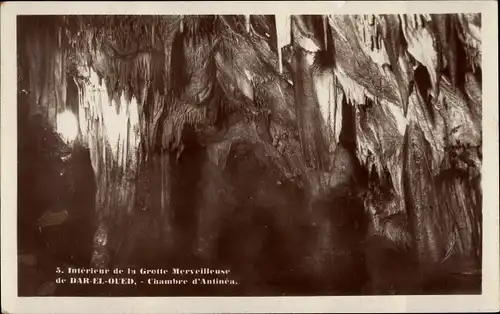 Ak Dar El Oued Algerien, Entrée de la Grotte Merveilleuse, Chambre d'Antinéa