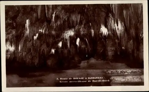 Ak Dar El Oued Algerien, Entrée de la Grotte Merveilleuse, Route de Djidjelli