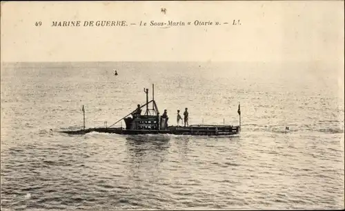 Ak Französisches U Boot, Otarie, Sous Marin