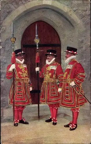 Ak London City England, Tower Of London, State Dress, Yeoman Warders