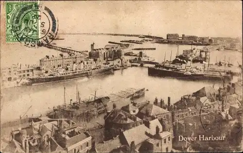 Ak Dover Kent England, Harbour, Hafenpartie, Schiffe