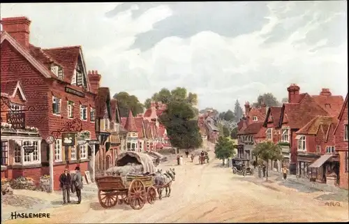 Künstler Ak Haslemere South East England, Straßenpartie, Kutsche