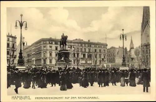 Ak Hamburg Mitte Altstadt, Promenadenkonzert auf dem Rathausmarkt