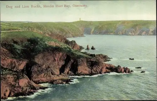 Ak Kanalinsel Guernsey, Dog and Lion Rocks, Moulin Huet Bay