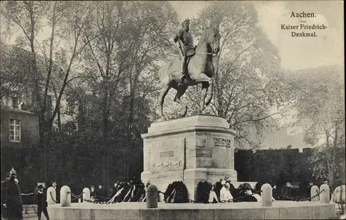 Ak Aachen Westfalen,  Kaiser Friedrich-Denkmal