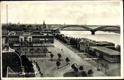 Ak Düsseldorf, Rhein-Ansicht, Brücke