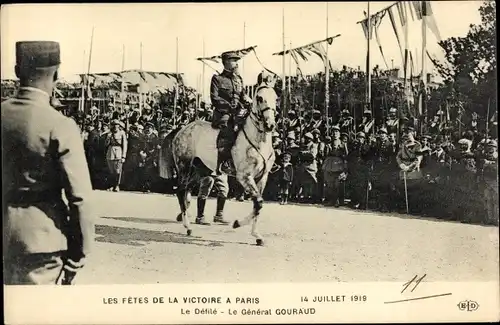 Ak Paris, Fêtes de la Victore, 14 Juillet 1919, Général Gouraud