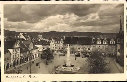 Ak Saalfeld in Thüringen, schöne Detailansicht, Markt