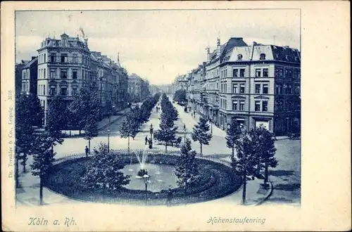 Ak Köln am Rhein, Hohenstaufenring, Fontäne