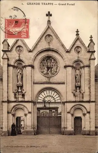 Ak Soligny la Trappe Orne, Abbaye de la Grande Trappe, Grand Portail