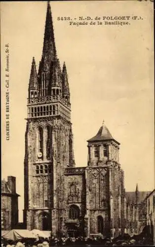 Ak Folgoet Finistère, Facade de la Basilique