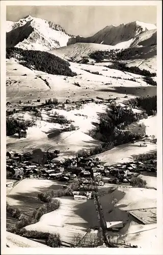 Ak Megève Haute Savoie, Gesamtansicht mit Mont Blanc