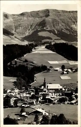 Ak Megève Haute Savoie, vue général et la chaine du Joly