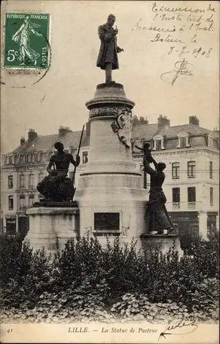 Ak Lille Nord, Statue de Pasteur