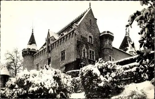 Ak Peyrieu Ain, Schlos im Winter