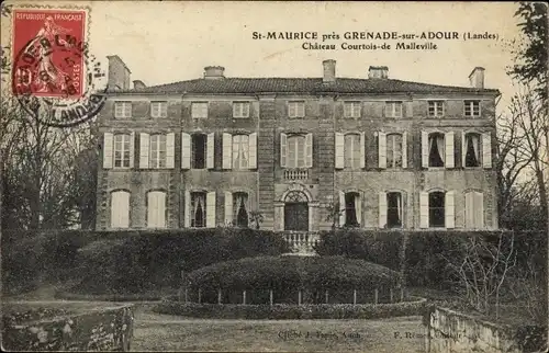 Präge Ak Saint Maurice Grenade sur l'Adour Landes, Château Courtois de Malleville