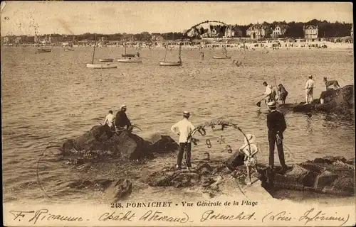 Ak Pornichet Loire Atlantique, Vue Générale de la Plage