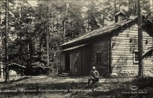 Ak Karlstad Schweden, Wärmlands Fomminnesförenings Friluftsmuseum, Finnstugan