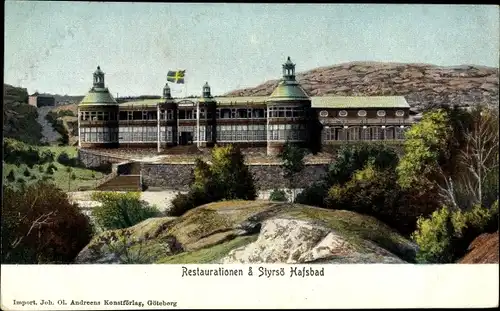 Ak Insel Styrsö Göteborg Schweden, Restaurationen und Hafsbad