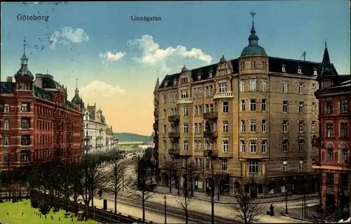 Ak Göteborg Schweden, Linnegatan