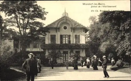 Ak Mondorf les Bains Bad Mondorf Luxemburg, Entrée de l'Etablissement