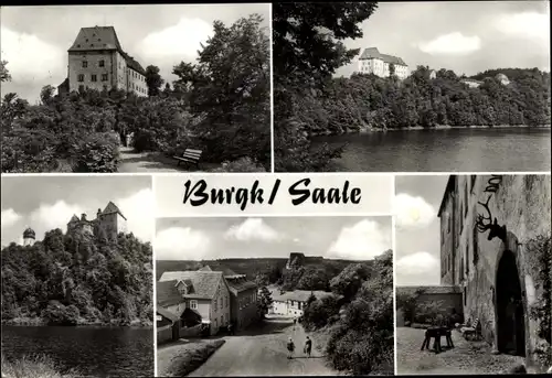 Ak Burgk Schleiz in Thüringen, Museum Schloß Burgk, Straßenpartie