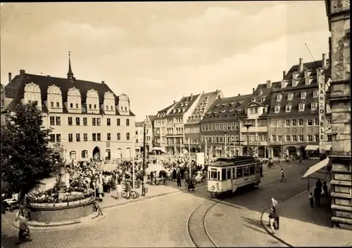 Ak Naumburg an der Saale, Wilhelm-Pieck-Platz, Straßenbahn