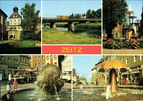 Ak Zeitz im Burgenlandkreis, Moritzburg, Friedrich-Engels-Brücke, Karl-Marx-Promenade, Leninstraße