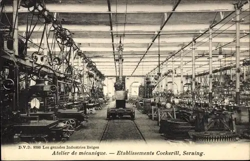 Ak Seraing Wallonien Lüttich, Etablissements Cockerill, Atelier de mechanique