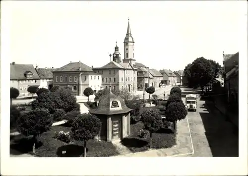 Ak Bürgel in Thüringen, Blick auf den Marktplatz, Lastkraftwagen