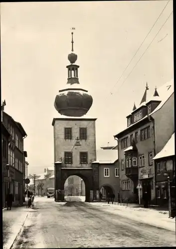 Ak Saalfeld an der Saale Thüringen, Blankenburger Tor, Winter