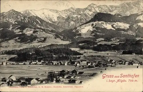 Ak Sonthofen im Oberallgäu Schwaben, Ortsansicht, Panorama