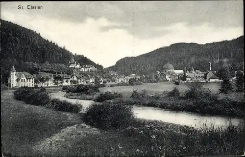 Ak Sankt Blasien im Schwarzwald, Ortsansicht, Fluss