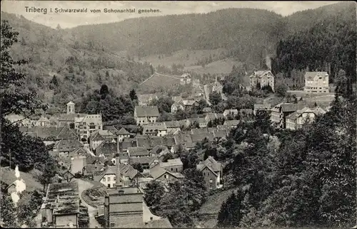 Ak Triberg im Schwarzwald, vom Schonachtal gesehen, Ortsansicht, Panorama