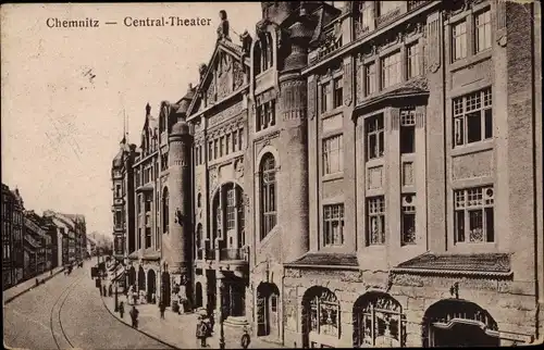 Ak Chemnitz in Sachsen, Zentraltheater, Außenansicht