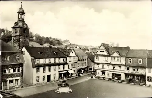 Ak Bad Blankenburg in Thüringen, Markt, Teilansicht, Kirche