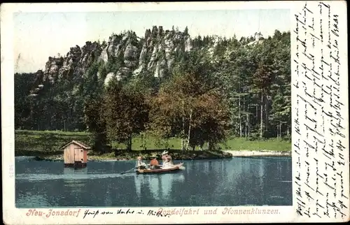 Ak Jonsdorf in Sachsen, Gondelfahrt und Nonnenklunzen