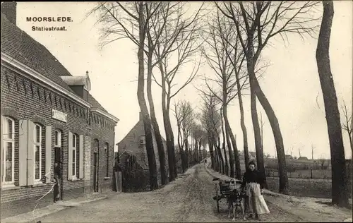 Ak Moorslede Westflandern, Statiestraat, Hundewagen