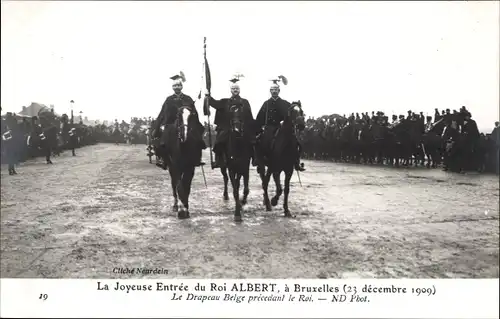 Ak Bruxelles Brüssel, La Joyeuse Entrée du Roi Albert 1909, König Albert I.