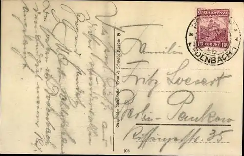 Ak Hřensko Herrnskretschen Elbe Region Aussig, Blick von Schöna, Dampfschiffe