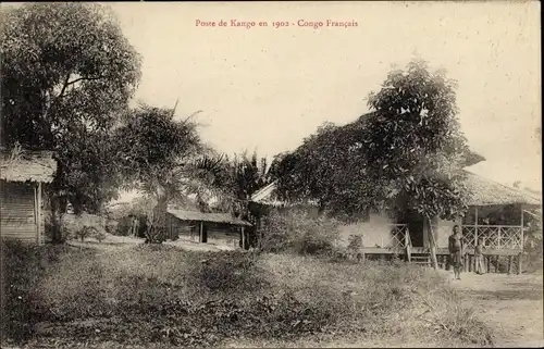 Ak Französisch Kongo, Poste de Kango en 1902