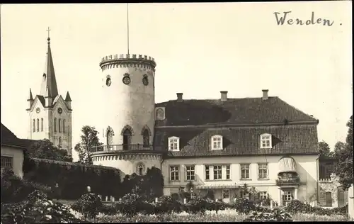 Foto Ak Cesis Wenden Lettland, Villa, Turm, Kirche