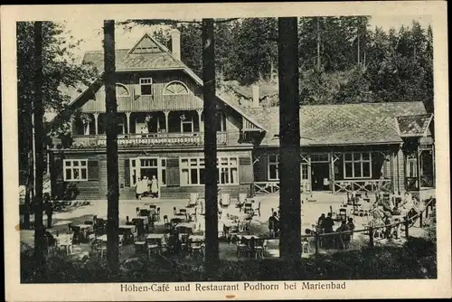 Ak Mariánské Lázně Marienbad Region Karlsbad, Höhen-Cafe und Restaurant Podhorn