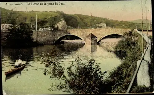 Ak Anseremme Dinant Wallonien Namur, La Lesse et le pont St Jean